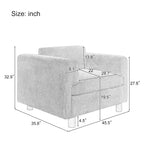 Modern Oversized Armchair Comfy Accent Chair Single Sofa for Living Room Bedroom Office Apartment, Woven Velvet Fabric