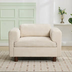 Modern Oversized Armchair Comfy Accent Chair Single Sofa for Living Room Bedroom Office Apartment, Woven Velvet Fabric
