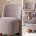 - Eliana Modern Teddy Fabric Accent Chair with Curved Backrest and Legs