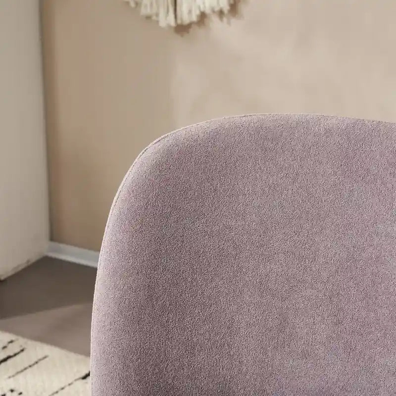 - Eliana Modern Teddy Fabric Accent Chair with Curved Backrest and Legs