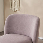 - Eliana Modern Teddy Fabric Accent Chair with Curved Backrest and Legs