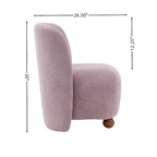 - Eliana Modern Teddy Fabric Accent Chair with Curved Backrest and Legs