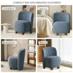 - Eliana Modern Teddy Fabric Accent Chair with Curved Backrest and Legs