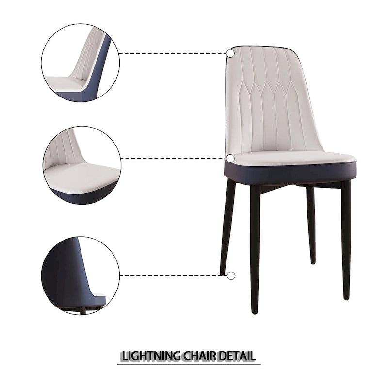 Set Of 4 Dining Chair with Metal Leg