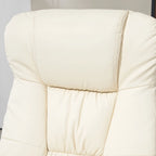 Adjustable PU Leather Lounge Chair Swivel Recliner Chair Padded High Back Armchair with Ottoman and Wood Base