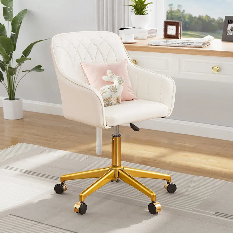  Modern Home Office Chairs Height Adjustable 360 Swivel Task Chair with Metal Base