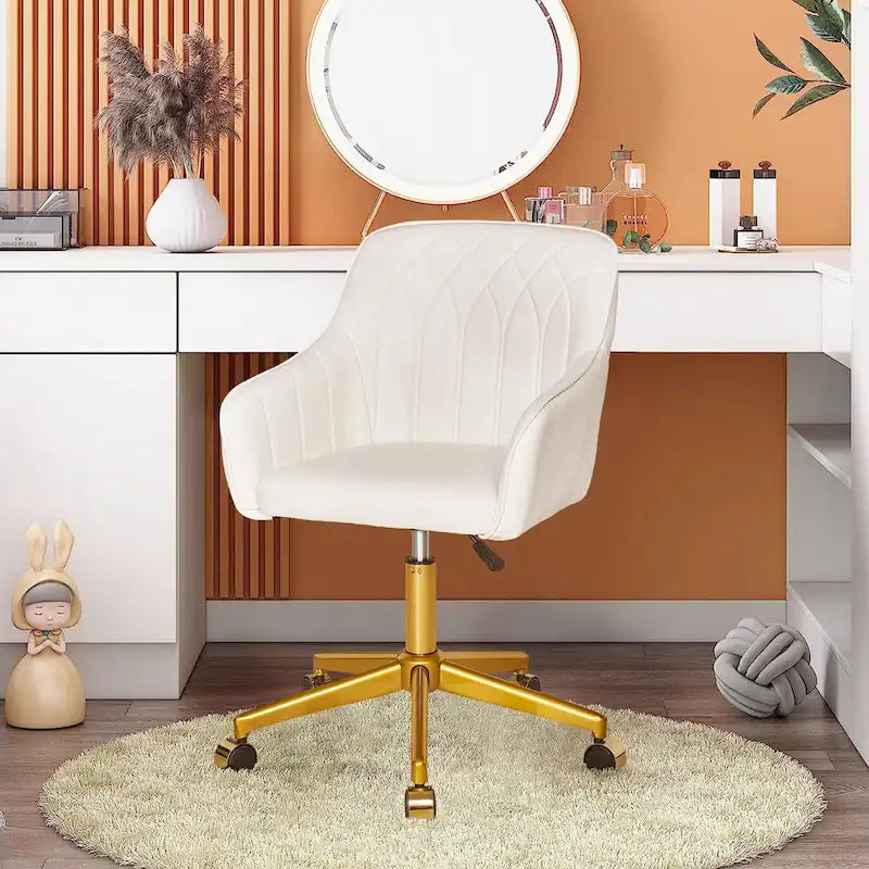 Modern Home Office Chairs Height Adjustable 360 Swivel Task Chair with Metal Base