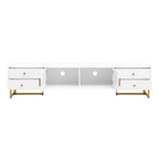 White 70 Modern TV Stand with Storage & Drawers for TVs Up to 65