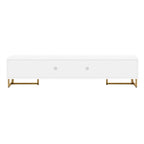 White 70 Modern TV Stand with Storage & Drawers for TVs Up to 65