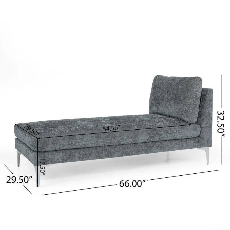 Beamon Contemporary Fabric Chaise Lounge by  - 69.00 L x 29.00 W x 30.00 H