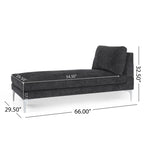 Beamon Contemporary Fabric Chaise Lounge by  - 69.00 L x 29.00 W x 30.00 H