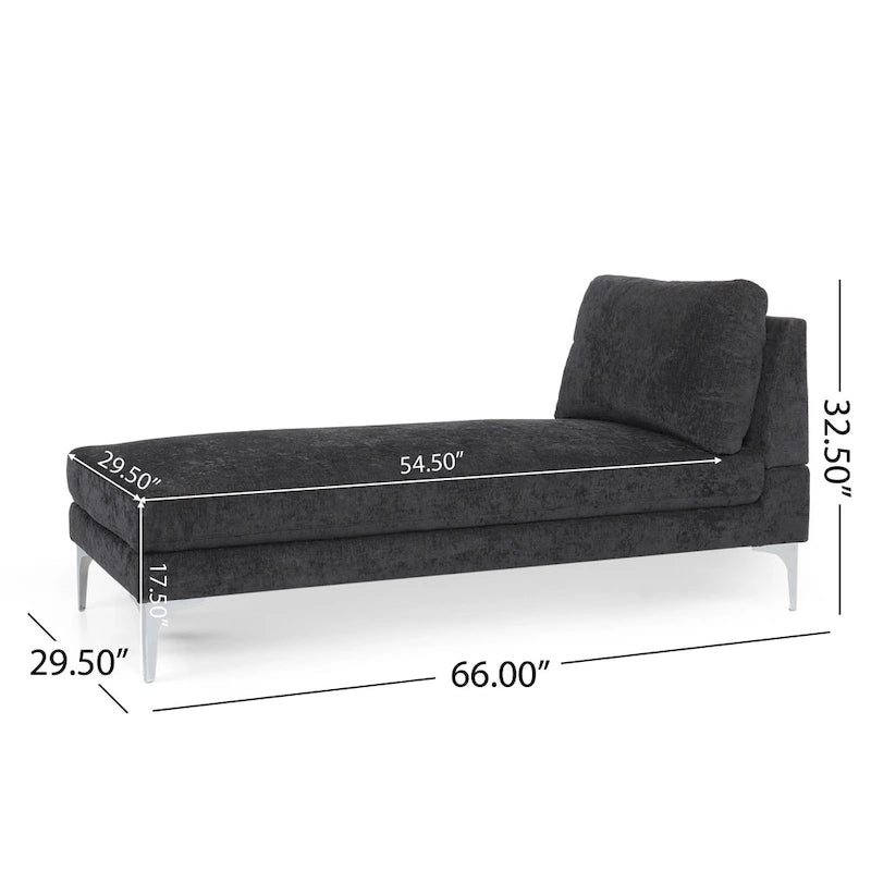 Beamon Contemporary Fabric Chaise Lounge by  - 69.00 L x 29.00 W x 30.00 H