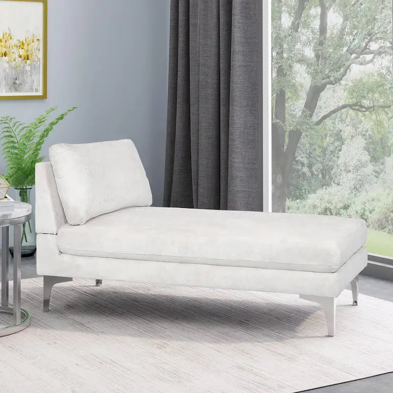 Beamon Contemporary Fabric Chaise Lounge by  - 69.00 L x 29.00 W x 30.00 H