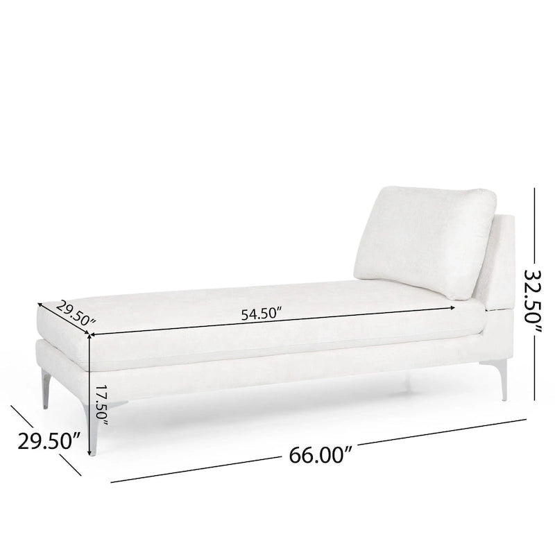 Beamon Contemporary Fabric Chaise Lounge by  - 69.00 L x 29.00 W x 30.00 H