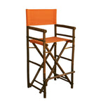 Zew Handcrafted Espresso Bamboo Bar Height Director Chair