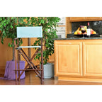 Zew Handcrafted Espresso Bamboo Bar Height Director Chair