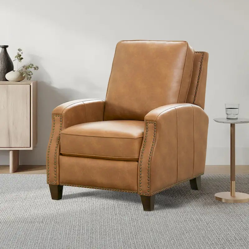 Julian Faux Leather Push Back Recliner by