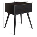 Nightstand Side Table with 2 Drawers