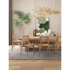 Versailles Square Dining Chair in Black and Natural Cane - Set of 2
