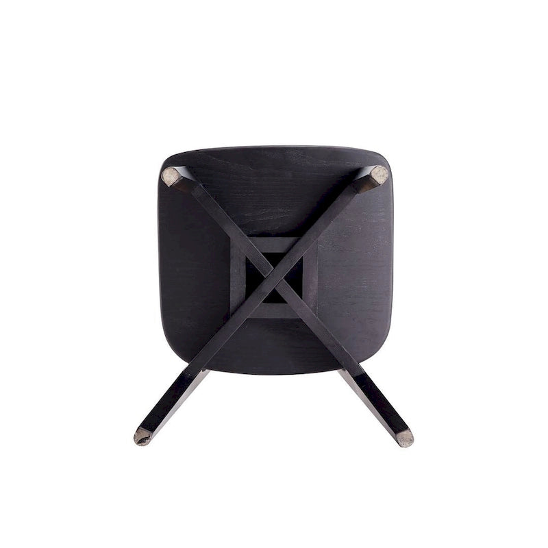 Versailles Square Dining Chair in Black and Natural Cane - Set of 2