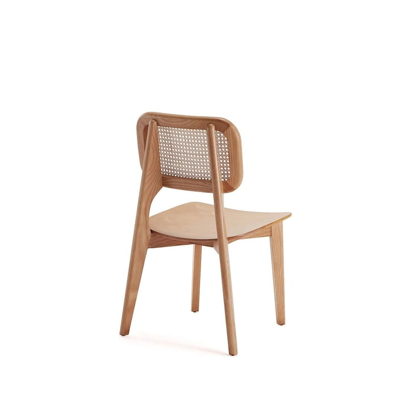 Versailles Square Dining Chair in Black and Natural Cane - Set of 2