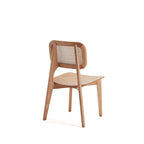 Versailles Square Dining Chair in Black and Natural Cane - Set of 2
