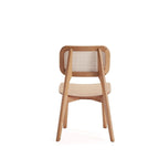 Versailles Square Dining Chair in Black and Natural Cane - Set of 2