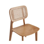 Versailles Square Dining Chair in Black and Natural Cane - Set of 2