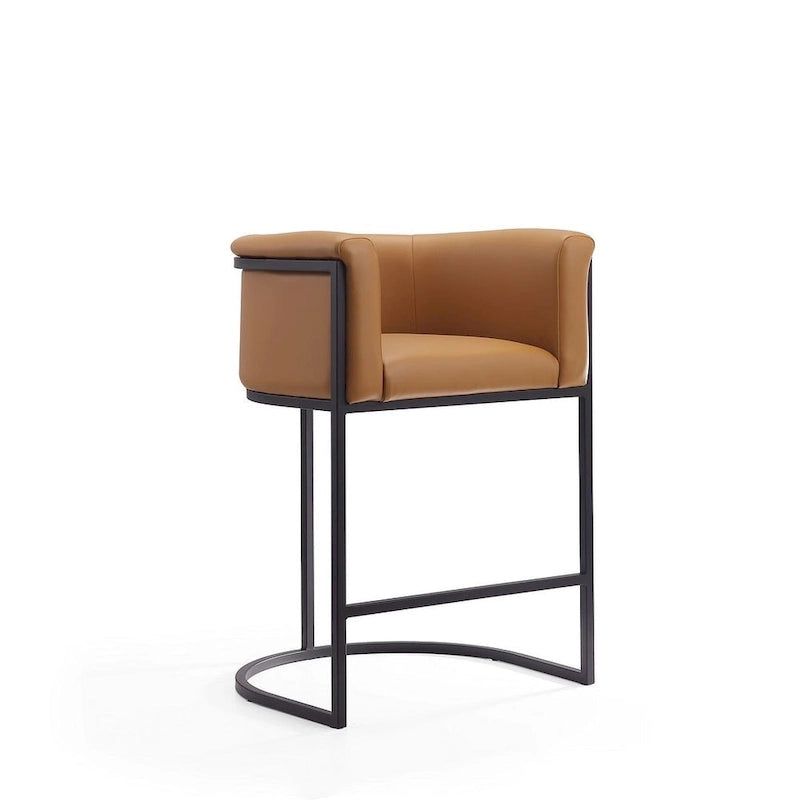  Cosmopolitan 33.8 in. Black Metal Counter Height Bar Stool (Set of 2)