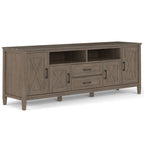 Cantina SOLID WOOD 72 inch Wide Transitional TV Media Stand in Smoky Brown For TVs up to 80 inches