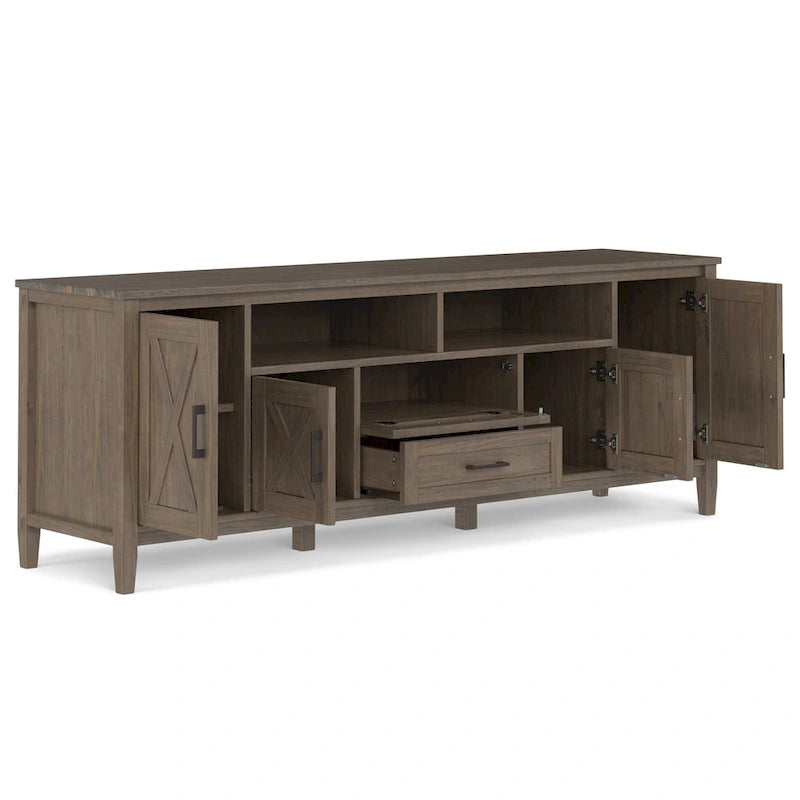 Cantina SOLID WOOD 72 inch Wide Transitional TV Media Stand in Smoky Brown For TVs up to 80 inches