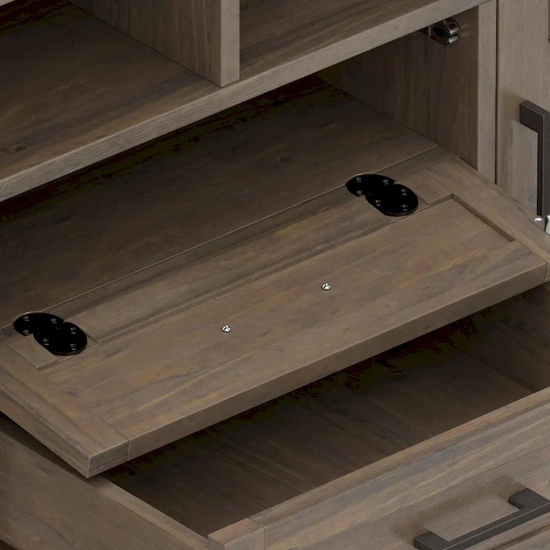 Cantina SOLID WOOD 72 inch Wide Transitional TV Media Stand in Smoky Brown For TVs up to 80 inches
