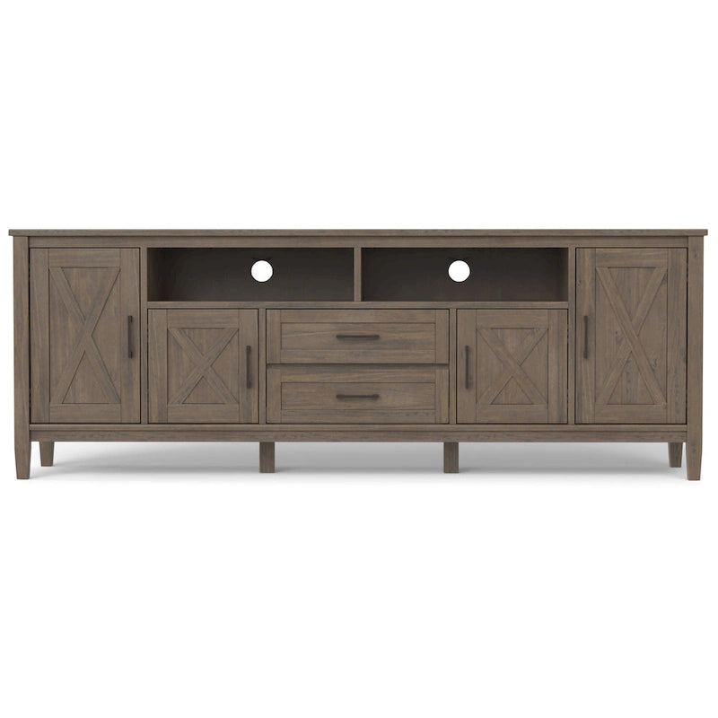 Cantina SOLID WOOD 72 inch Wide Transitional TV Media Stand in Smoky Brown For TVs up to 80 inches