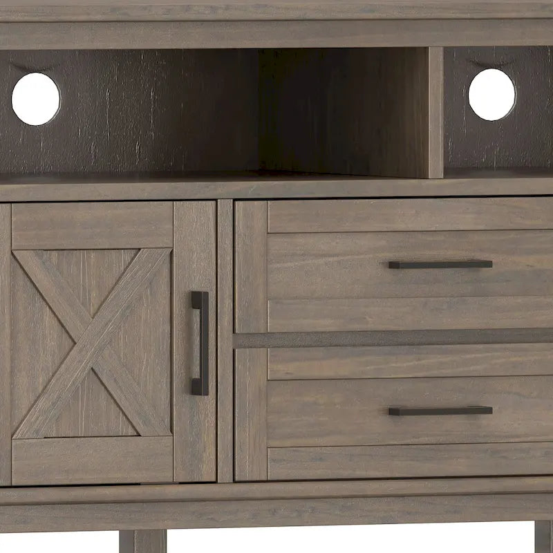 Cantina SOLID WOOD 72 inch Wide Transitional TV Media Stand in Smoky Brown For TVs up to 80 inches