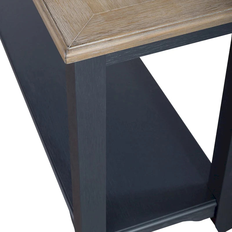 Navy blue steel wire brushed sofa table living room decoration