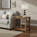 Chairside Table with Charging Station and Shelf