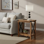 Chairside Table with Charging Station and Shelf