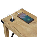 Chairside Table with Charging Station and Shelf