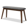 Mid-Century Fabric Upholstered Bench by
