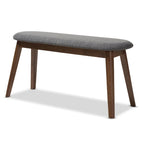 Mid-Century Fabric Upholstered Bench by