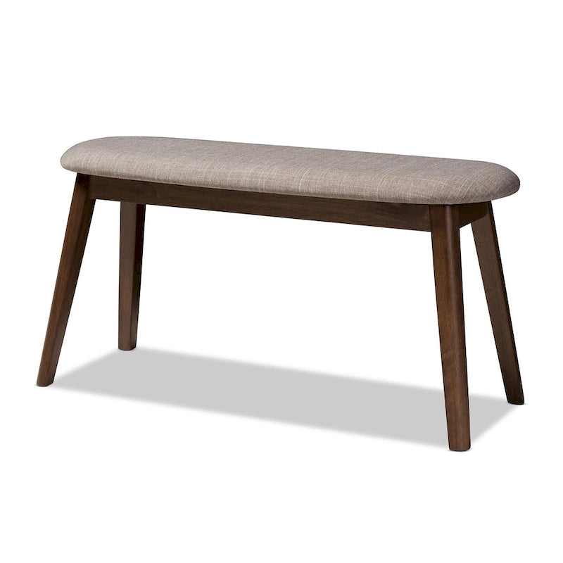 Mid-Century Fabric Upholstered Bench by