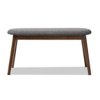 Mid-Century Fabric Upholstered Bench by