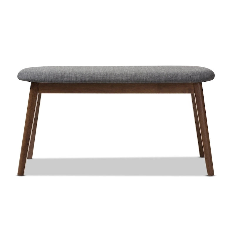 Mid-Century Fabric Upholstered Bench by