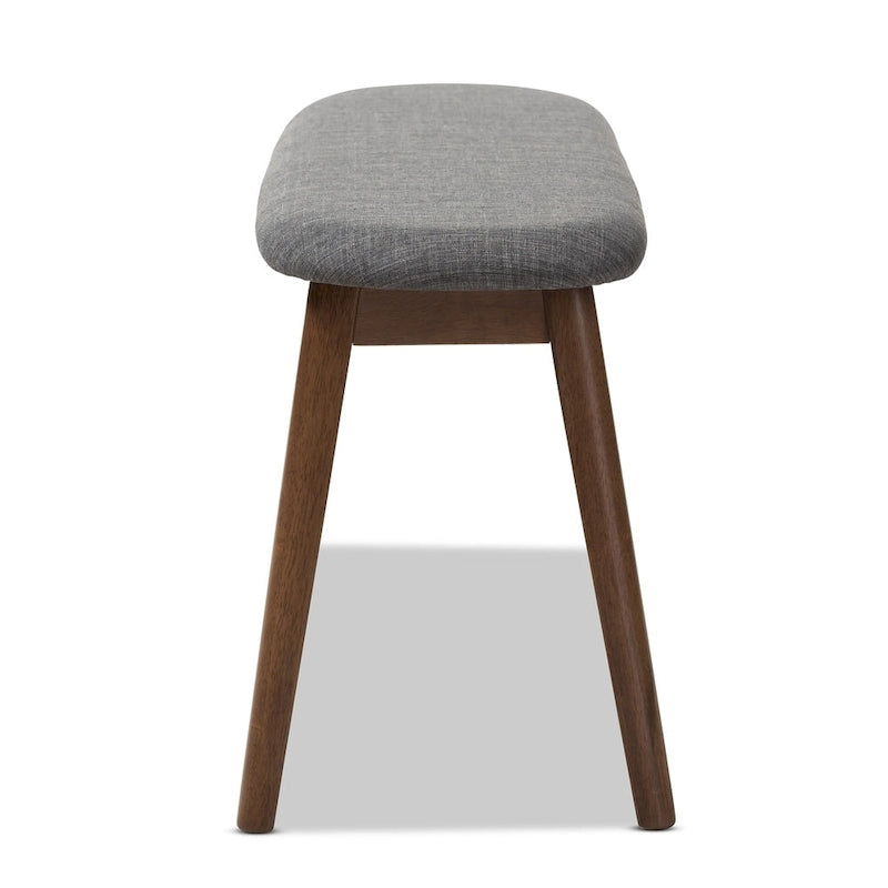 Mid-Century Fabric Upholstered Bench by