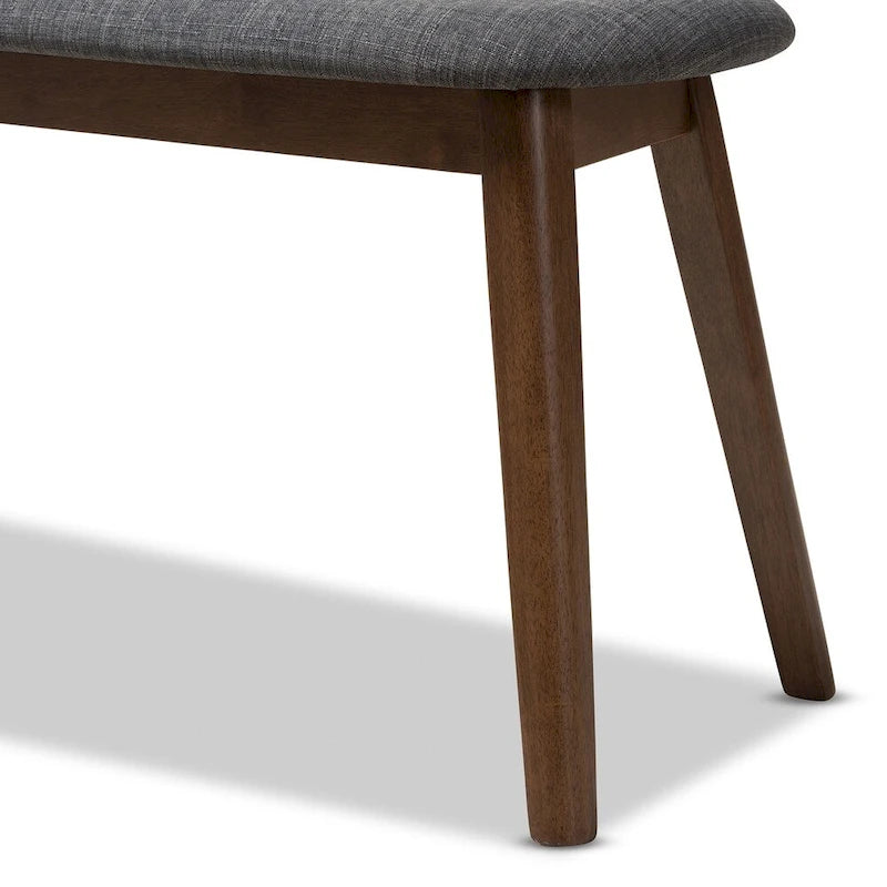 Mid-Century Fabric Upholstered Bench by
