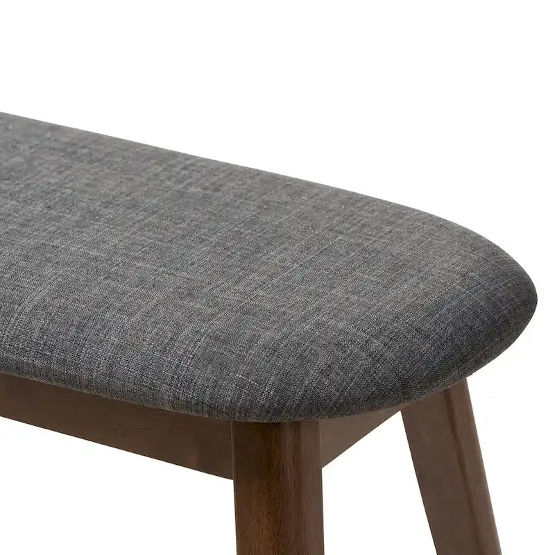 Mid-Century Fabric Upholstered Bench by