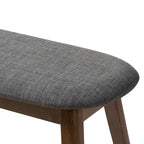 Mid-Century Fabric Upholstered Bench by
