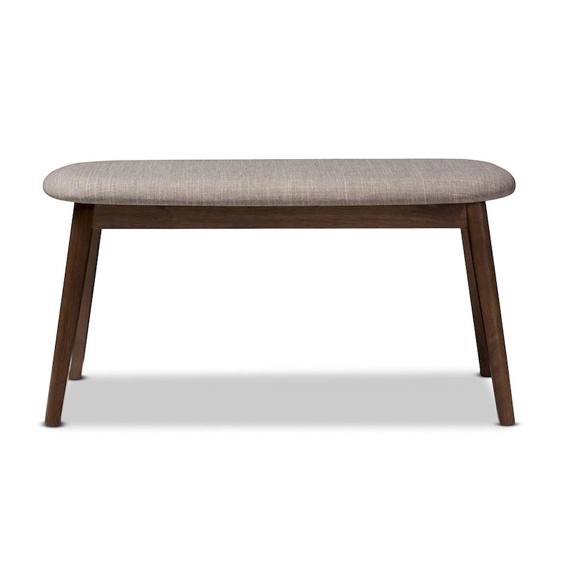 Mid-Century Fabric Upholstered Bench by