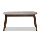 Mid-Century Fabric Upholstered Bench by