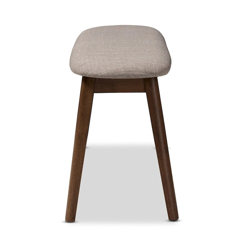 Mid-Century Fabric Upholstered Bench by